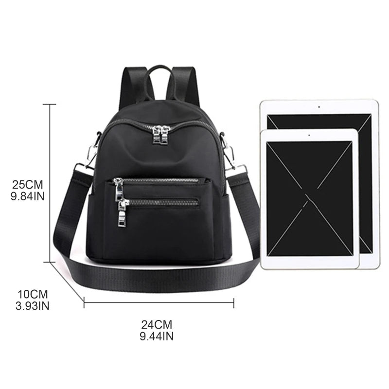 Women Small Nylon Backpack Anti-Theft Travel Hiking Shoulder Bag