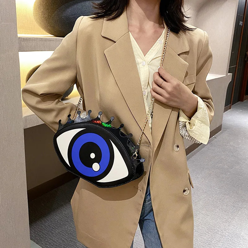 Women Eye Shape Shoulder Bag Mini Crossbody Messenger Bag