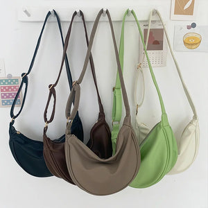 Women Soft Leather Small Bag Crossbody Handbag Candy Colors Dumpling Bag