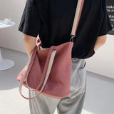 Women Soft Shoulder Bags Double Side PU Leather Underarm Cross Body Totes