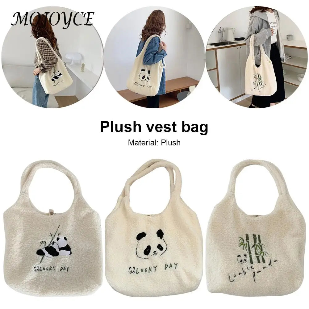 Soft Warm Plush Large Capacity Handbag - Women's Travel Fluffy Bag