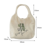 Soft Warm Plush Large Capacity Handbag - Women's Travel Fluffy Bag