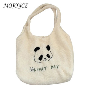 Soft Warm Plush Large Capacity Handbag - Women's Travel Fluffy Bag