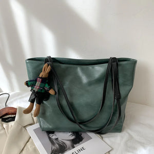 Women PU Leather Shoulder Bag Large Capacity Tote Bags Ladies Handbag