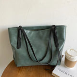 Women PU Leather Shoulder Bag Large Capacity Tote Bags Ladies Handbag