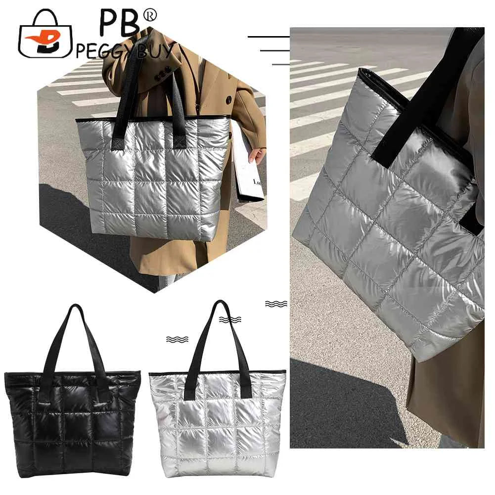 Women Space Padded Nylon Quilted Lattice Top-handle Bag