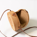 Bohemian Beach Handbags Small Circle Rattan Shoulder Bag
