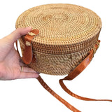 Bohemian Beach Handbags Small Circle Rattan Shoulder Bag