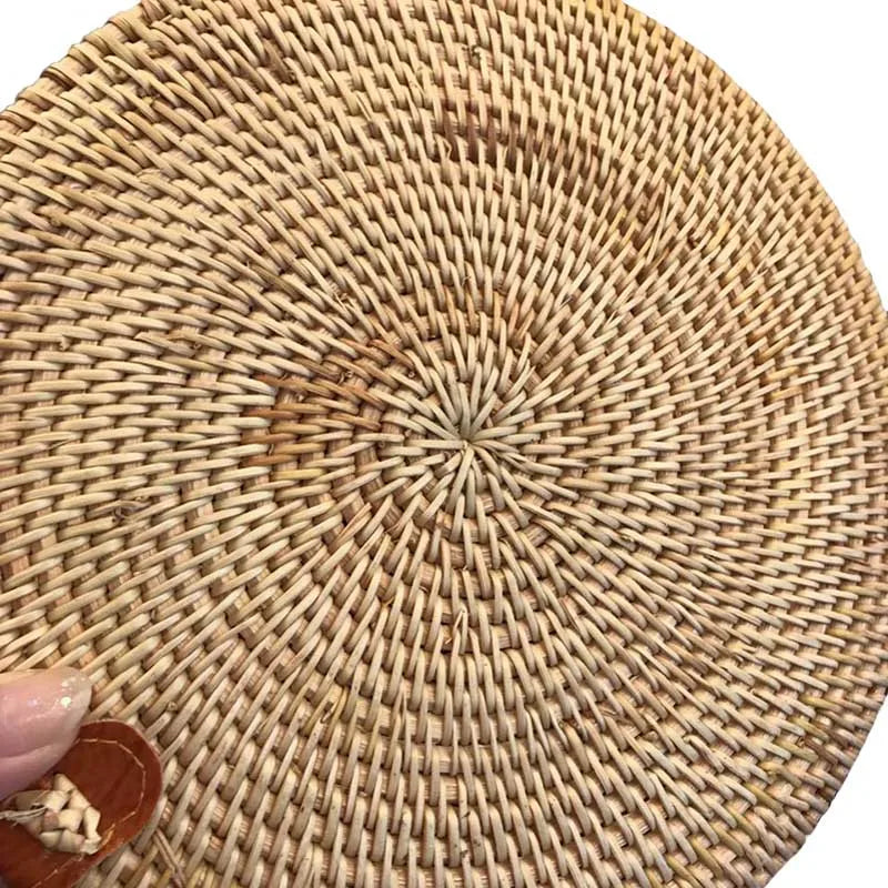 Bohemian Beach Handbags Small Circle Rattan Shoulder Bag
