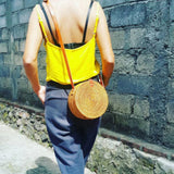 Bohemian Beach Handbags Small Circle Rattan Shoulder Bag