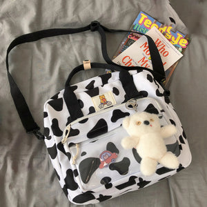 Women Stylish Cow Print Backpack Shoulder Bags Lightweight Cross-body Purse
