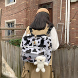 Women Stylish Cow Print Backpack Shoulder Bags Lightweight Cross-body Purse