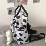 Women Stylish Cow Print Backpack Shoulder Bags Lightweight Cross-body Purse