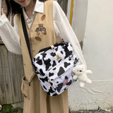 Women Stylish Cow Print Backpack Shoulder Bags Lightweight Cross-body Purse