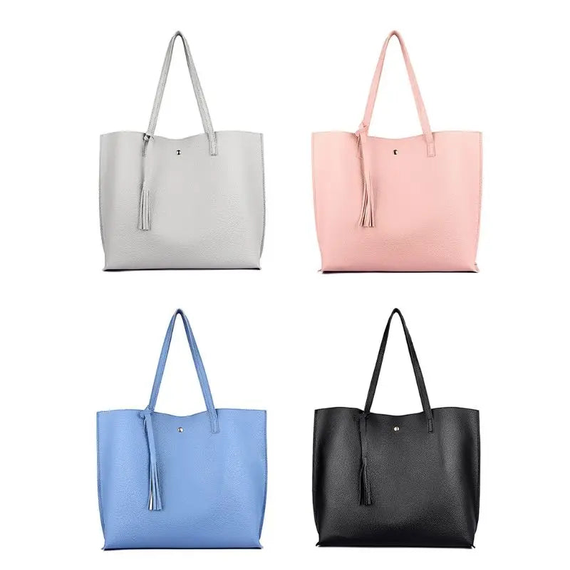 Women Tassel Shoulder Tote Purse Large Capacity Top Handle Bag