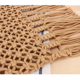 Women Tassel Shoulder Bag Vintage Hand Woven Cotton Rope Hobo Style