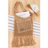 Women Tassel Shoulder Bag Vintage Hand Woven Cotton Rope Hobo Style