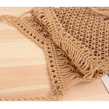 Women Tassel Shoulder Bag Vintage Hand Woven Cotton Rope Hobo Style