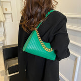 Thick Chain Shoulder Bag PU Leather Evening Bags Casual Handbags