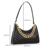 Thick Chain Shoulder Bag PU Leather Evening Bags Casual Handbags