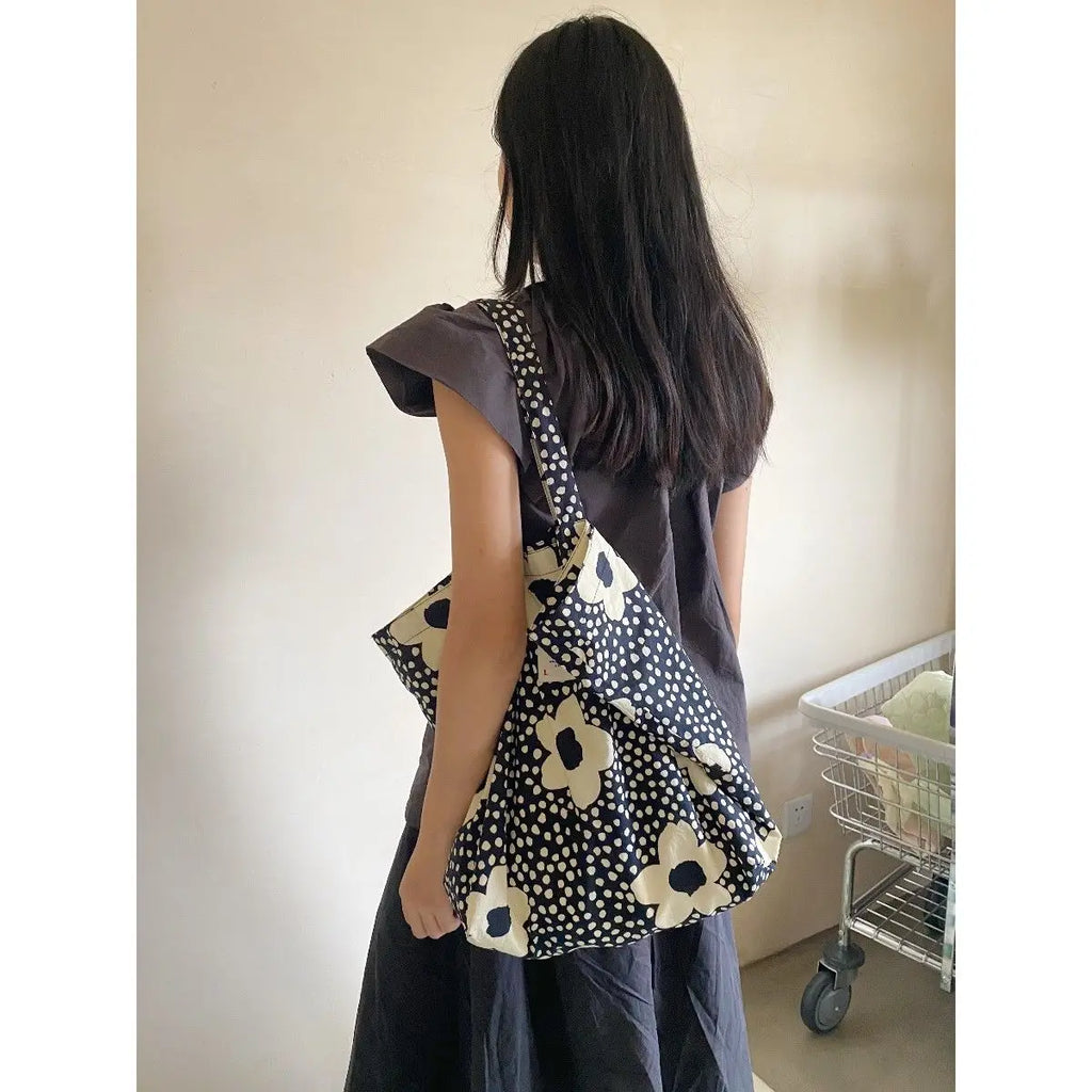 Women Tote Bag Summer Nylon Casual Zipper Soft Shoulder Bags Handbag