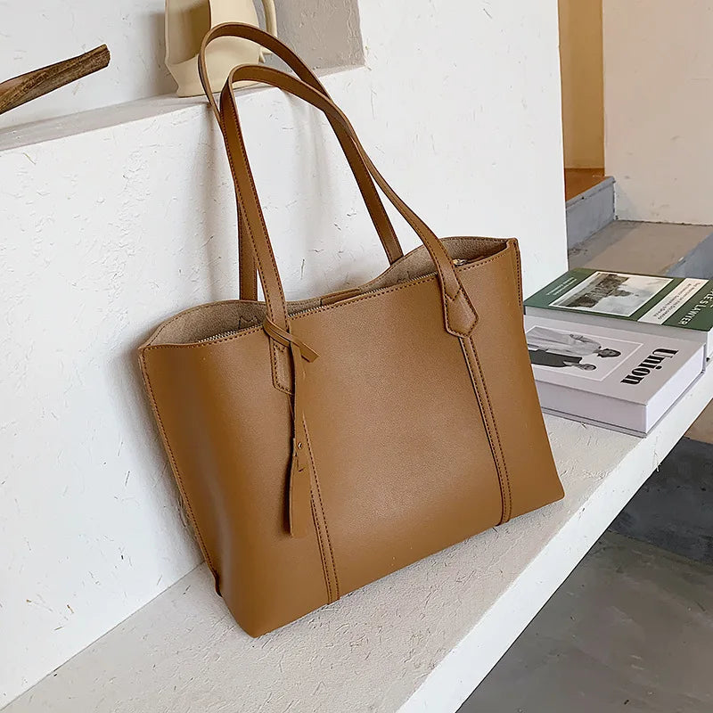 Women Tote Handbag PU Shoulder Bag Soft Leather Shopper Bags