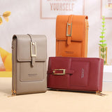 Women Touch Screen Shoulder Bag Smartphone Leather Purse