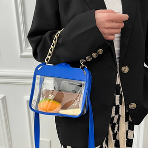 Women Transparent Beach Bags Chain Shoulder Messenger Summer Handbag Purses