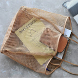 Women Mesh Shoulder Bag Large Capacity Eco Shopper Totes