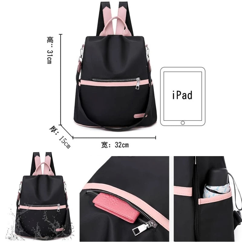 Women Travel Anti-Theft Backpack Oxford Cloth