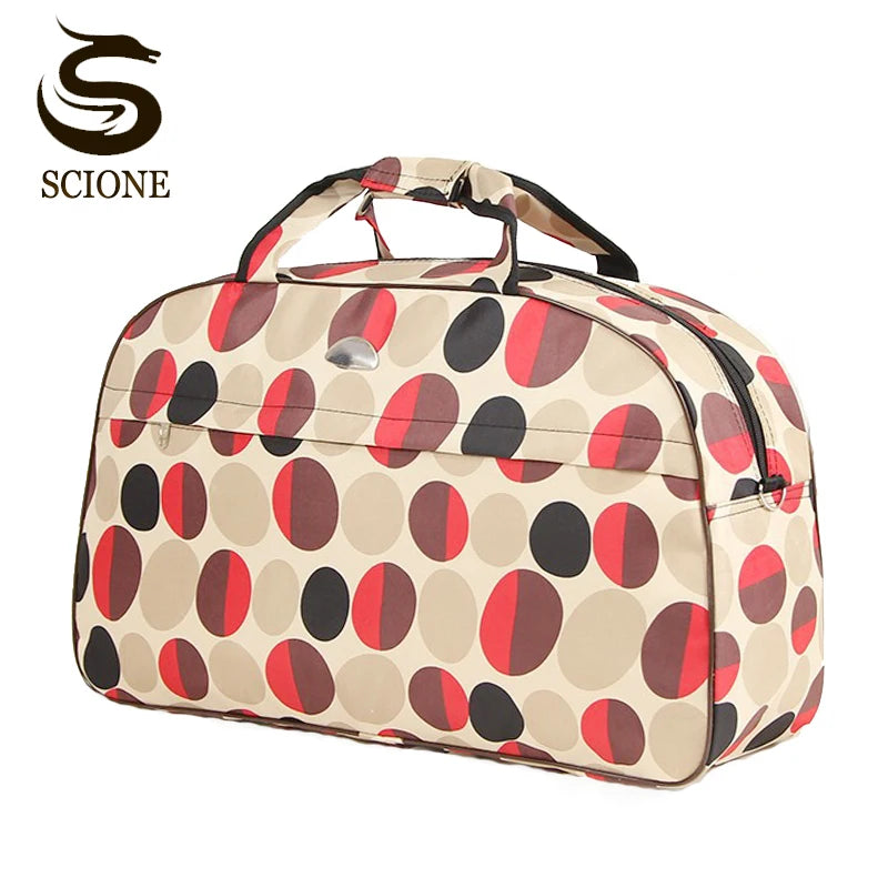 Waterproof Nylon Travel Duffel Bag Print Shoulder Bag