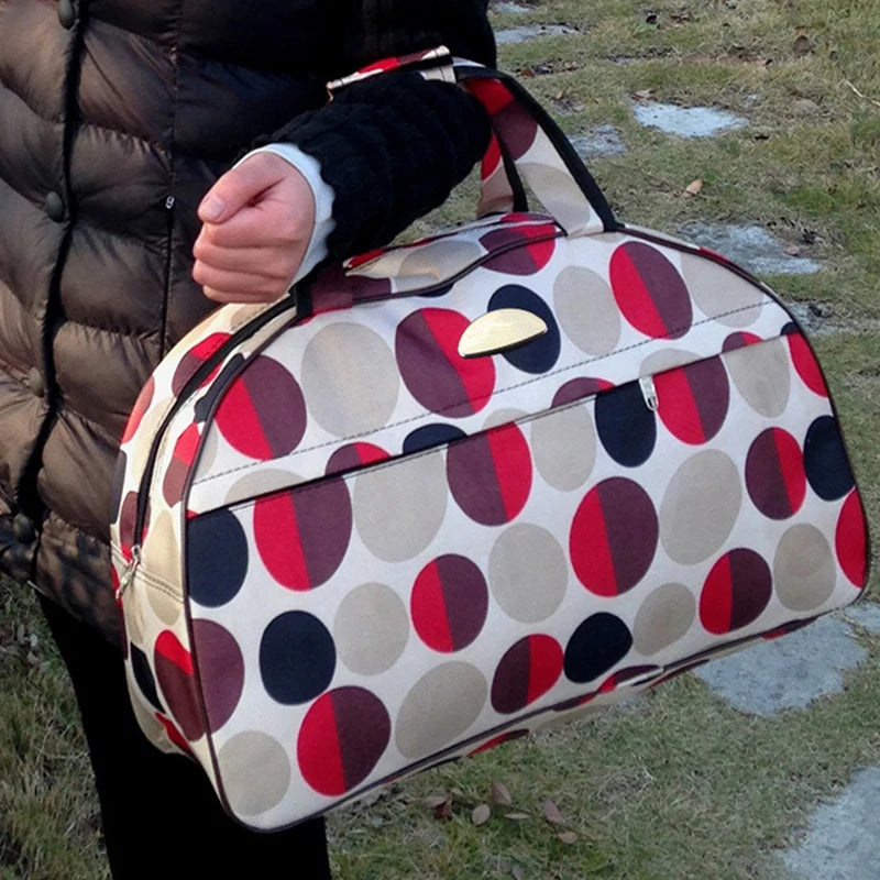 Waterproof Nylon Travel Duffel Bag Print Shoulder Bag