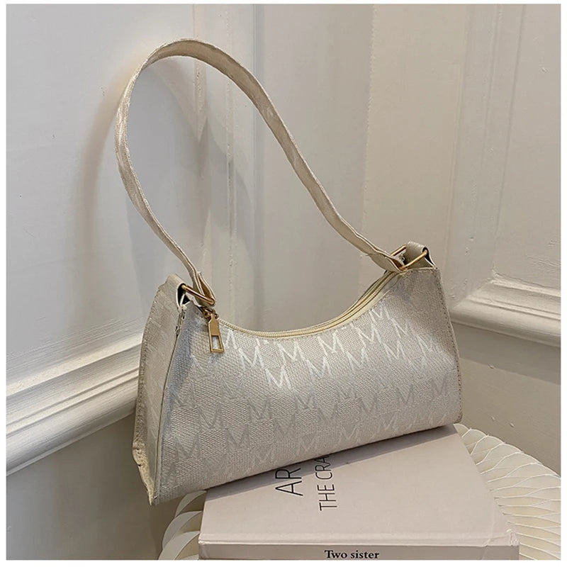 Women Underarm Bag Shoulder Bag Square Shape Short Straps Casual Handbag