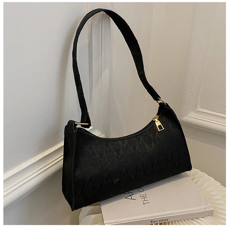 Women Underarm Bag Shoulder Bag Square Shape Short Straps Casual Handbag