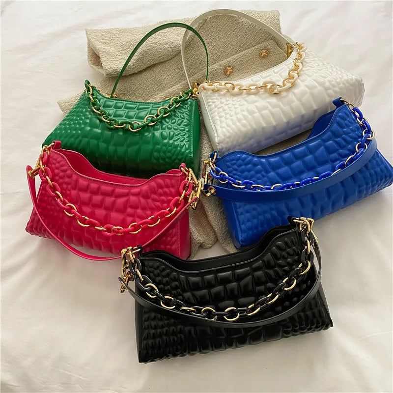 Women Underarm Purses Two Straps 5 Colors Lady Shoulder Handbags