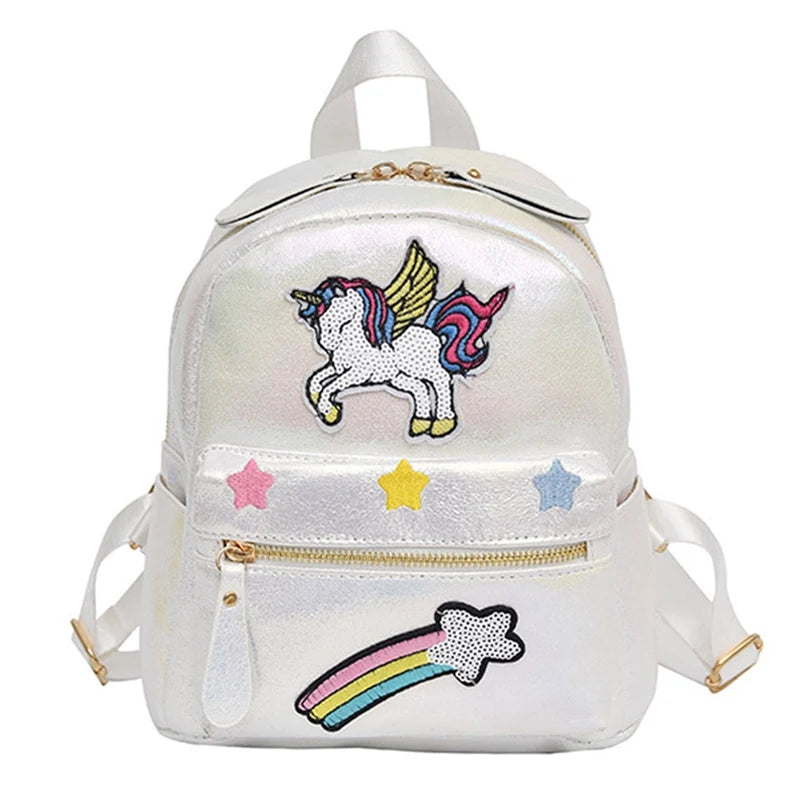 Women Unicorn Laser Backpack Cartoon Animal School Bags