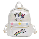 Women Unicorn Laser Backpack Cartoon Animal School Bags