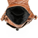 Women Vintage Shoulder Bag Soft Leather Handbags Washed Purses Crossbody Bags
