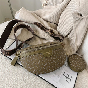 Women Waist Bag Fanny Pack Zipper Leather Crossbody Handbag