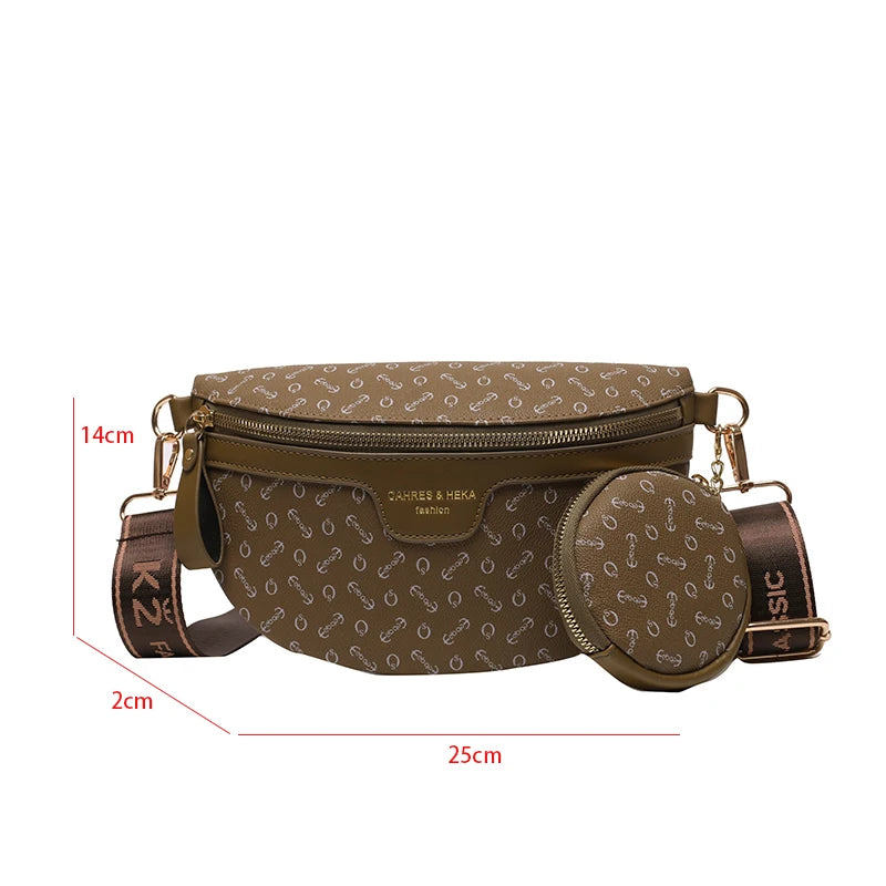 Women Waist Bag Fanny Pack Zipper Leather Crossbody Handbag