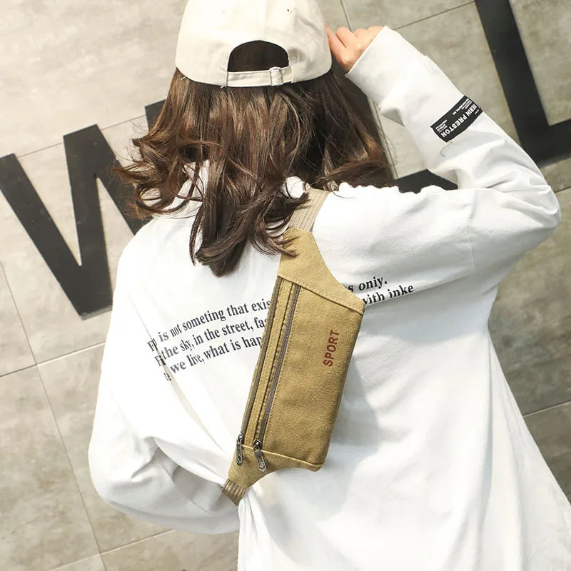 Women Waist Bag Zipper Fanny Pack Chest Bag Outdoor Sports Crossbody Bag