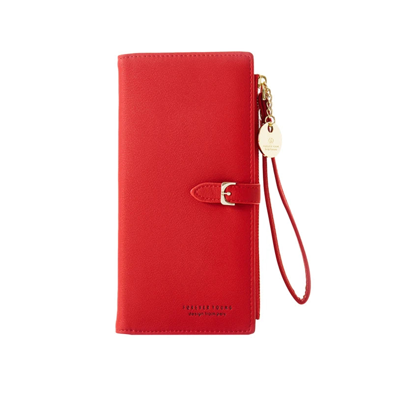 Women Multifunctional PU Leather Long Wallet Clutch Zipper Student Wallet