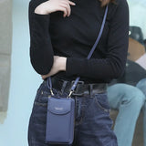 Mini Leather Shoulder Wallet with Phone Holder