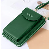 Mini Leather Shoulder Wallet with Phone Holder