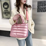 Women Winter Handbags Mobile Space Glossy Female Down Bags Cotton-padded Jacket