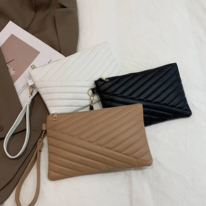 Chic Leather Envelope Wristlet Bag for Women
