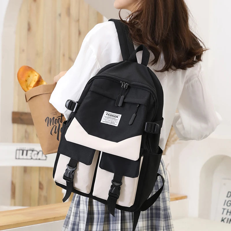 Women Backpack for Teenage Girls Waterproof Nylon Schoolbag