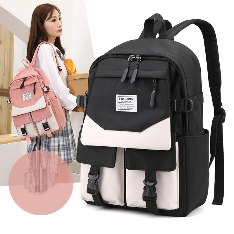 Women Backpack for Teenage Girls Waterproof Nylon Schoolbag