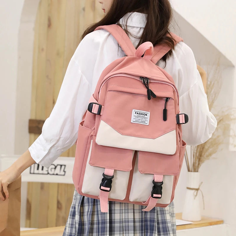 Women Backpack for Teenage Girls Waterproof Nylon Schoolbag