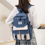 Women Backpack Teenage Girls Schoolbag Double Front Pocket Mochilas Waterproof N